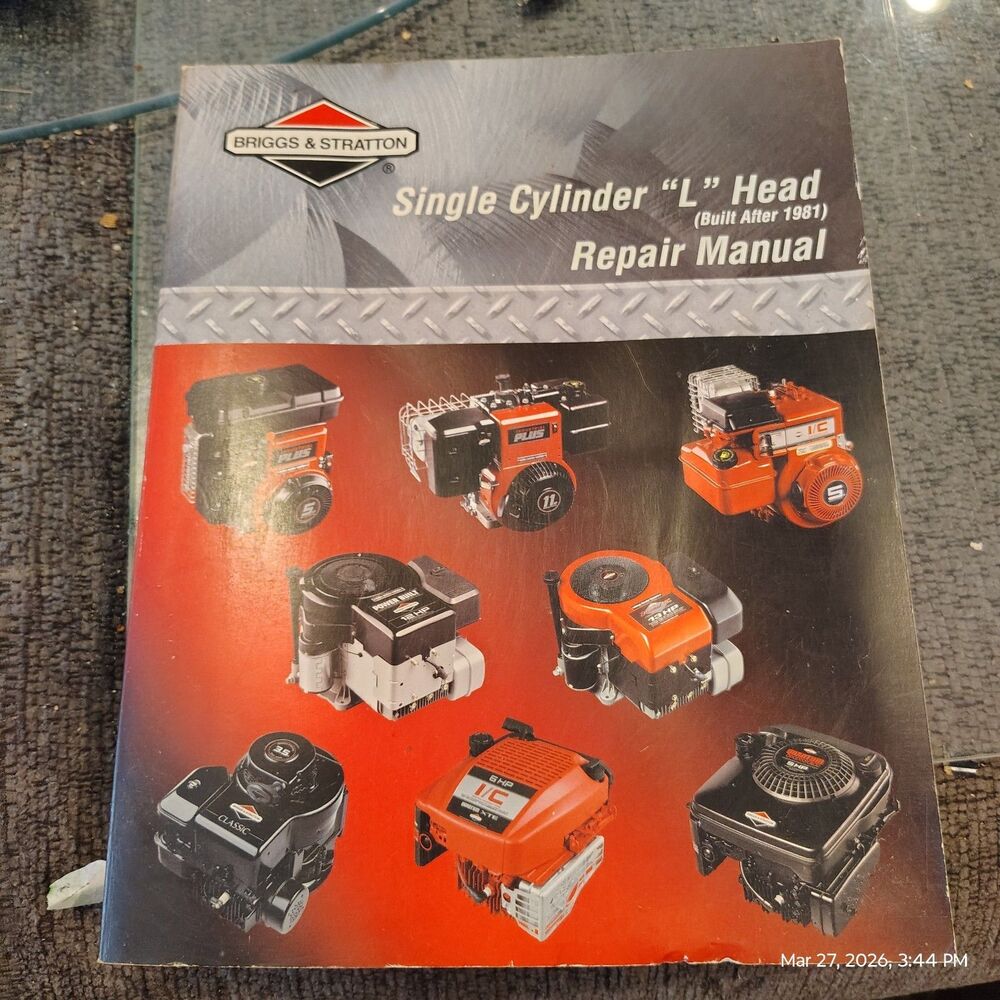 Briggs & Stratton L Head Engine Repair Manual Single Cylinder OEM
